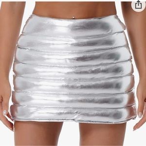 Mini metallic skirt